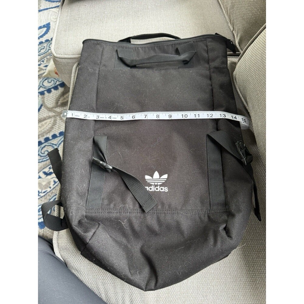 Adidas Original Zip Top Backpack In black - Picture 9 of 10